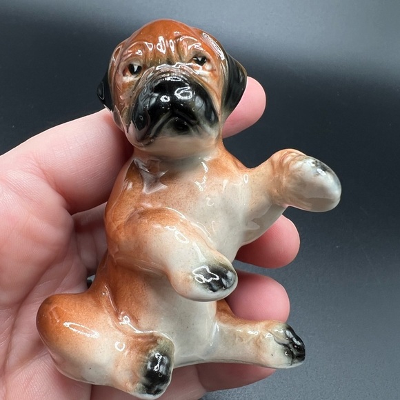Vintage Porcelain Boxer Dog Figurine 3” Hand Painted - Picture 11 of 11